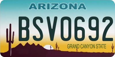 AZ license plate BSV0692