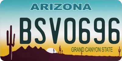 AZ license plate BSV0696