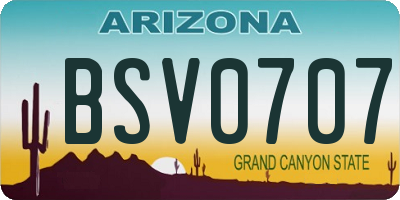 AZ license plate BSV0707