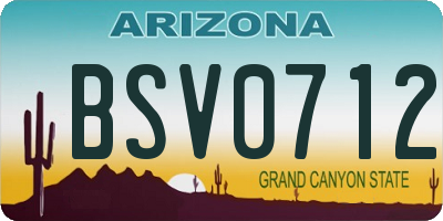 AZ license plate BSV0712