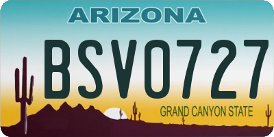 AZ license plate BSV0727