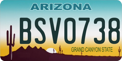AZ license plate BSV0738