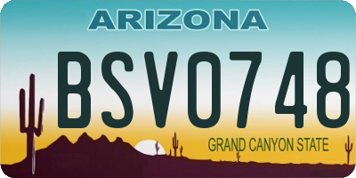 AZ license plate BSV0748