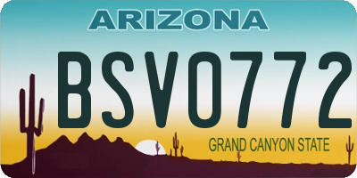 AZ license plate BSV0772
