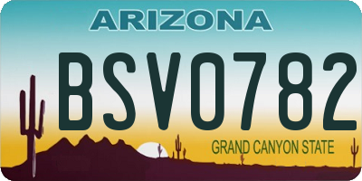 AZ license plate BSV0782