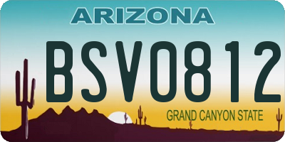 AZ license plate BSV0812