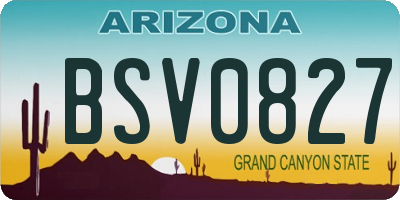 AZ license plate BSV0827