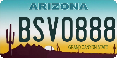 AZ license plate BSV0888