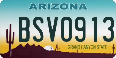 AZ license plate BSV0913