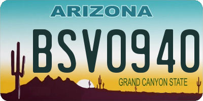 AZ license plate BSV0940