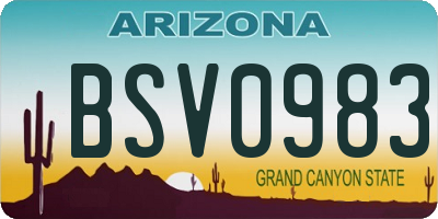AZ license plate BSV0983