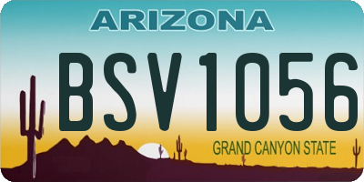 AZ license plate BSV1056
