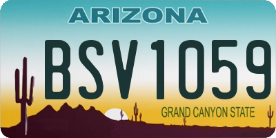 AZ license plate BSV1059