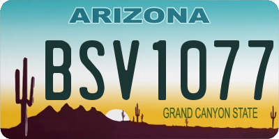 AZ license plate BSV1077