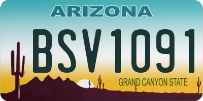 AZ license plate BSV1091