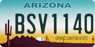 AZ license plate BSV1140