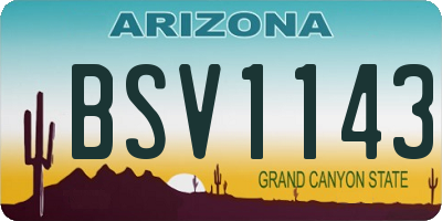 AZ license plate BSV1143