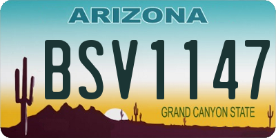 AZ license plate BSV1147