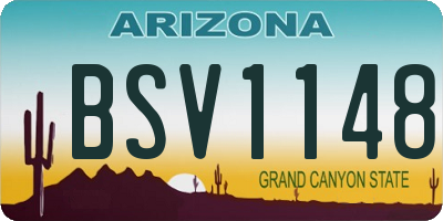 AZ license plate BSV1148