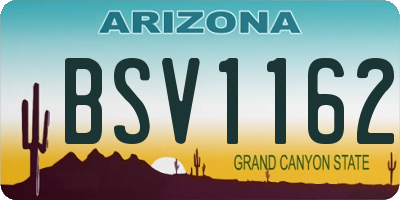 AZ license plate BSV1162