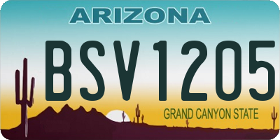 AZ license plate BSV1205
