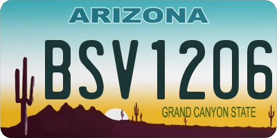 AZ license plate BSV1206