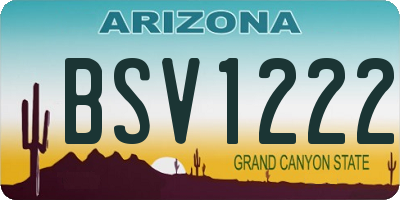 AZ license plate BSV1222