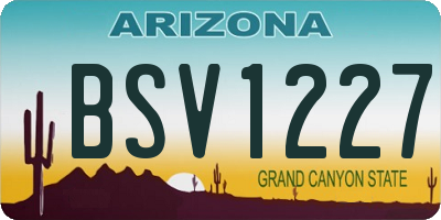 AZ license plate BSV1227