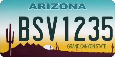 AZ license plate BSV1235