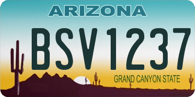 AZ license plate BSV1237