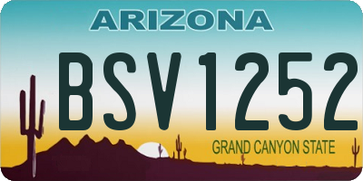AZ license plate BSV1252