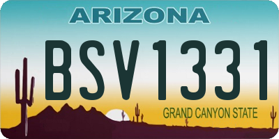 AZ license plate BSV1331