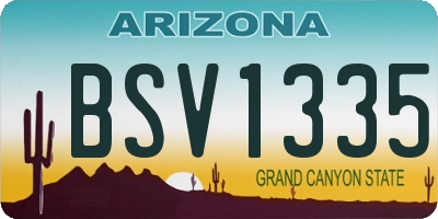 AZ license plate BSV1335