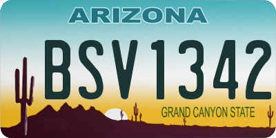 AZ license plate BSV1342
