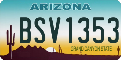 AZ license plate BSV1353