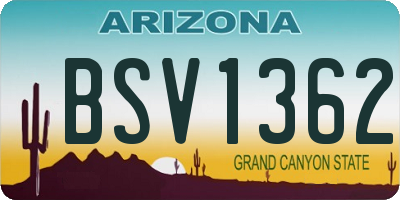 AZ license plate BSV1362