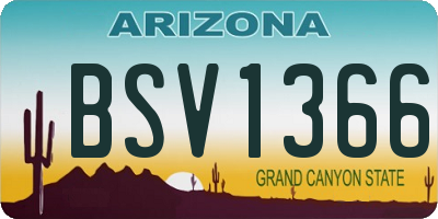 AZ license plate BSV1366