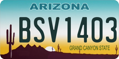 AZ license plate BSV1403