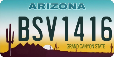 AZ license plate BSV1416
