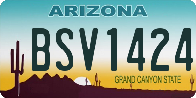 AZ license plate BSV1424