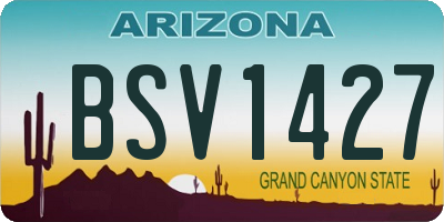 AZ license plate BSV1427