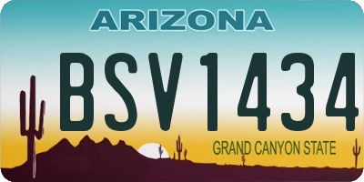 AZ license plate BSV1434