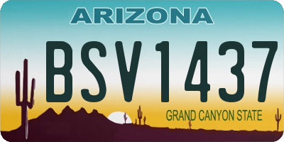 AZ license plate BSV1437