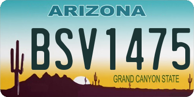 AZ license plate BSV1475