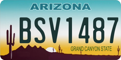 AZ license plate BSV1487