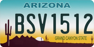 AZ license plate BSV1512