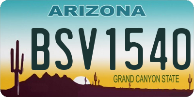 AZ license plate BSV1540