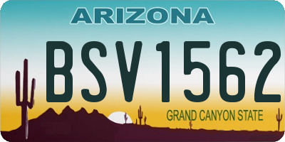 AZ license plate BSV1562