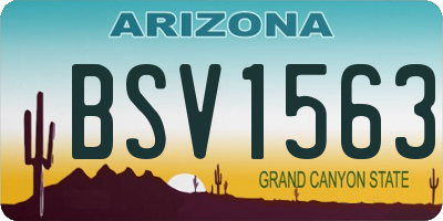 AZ license plate BSV1563