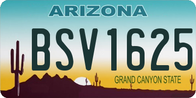 AZ license plate BSV1625